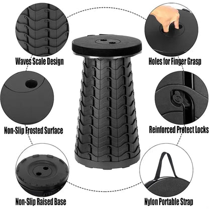 Portable Telescopic Folding Stool with Adjustable Height