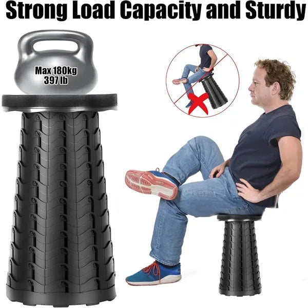 Portable Telescopic Folding Stool with Adjustable Height