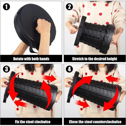 Portable Telescopic Folding Stool with Adjustable Height