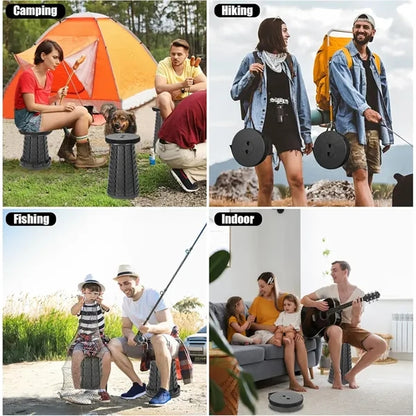 Portable Telescopic Folding Stool with Adjustable Height