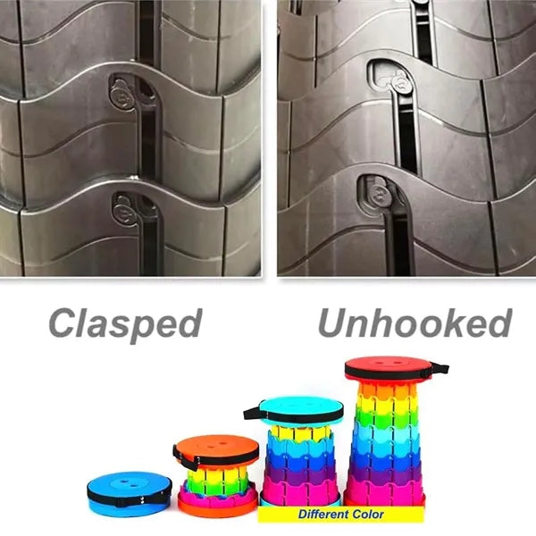 Portable Telescopic Folding Stool with Adjustable Height