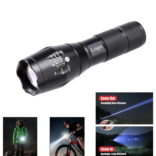 Waterproof Zoomable Bright Tactical Flashlight with 5 Modes