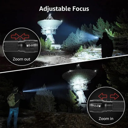 High Lumens LED Tactical Flashlight with Adjustable Focus