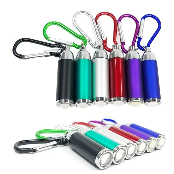 Mini Zoomable LED Flashlight Keychain with Carabiner
