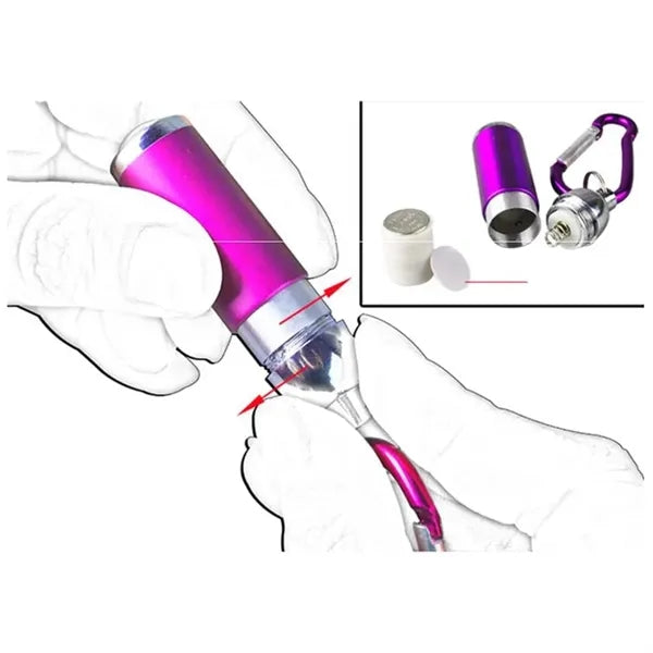 Mini Zoomable LED Flashlight Keychain with Carabiner