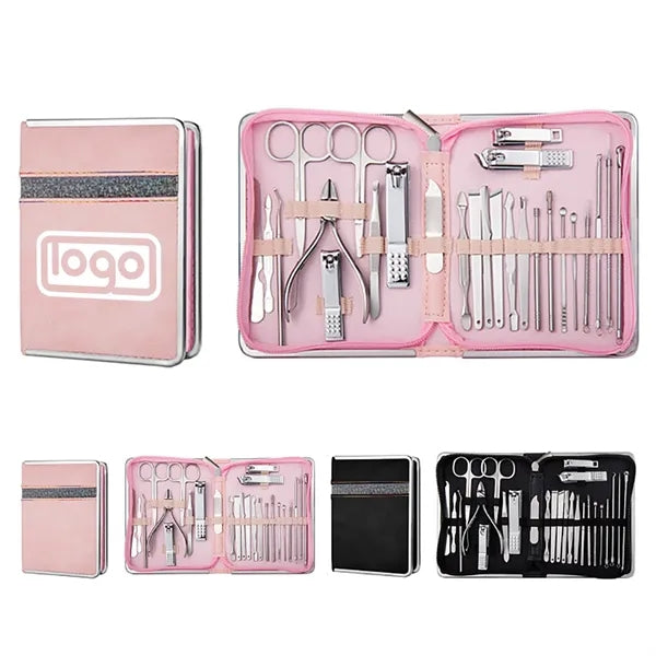 stainless steel beauty set w/ zipper bag