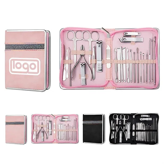 stainless steel beauty set w/ zipper bag