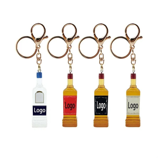 Miniature Liquor Bottle Resin Keychain Accessory