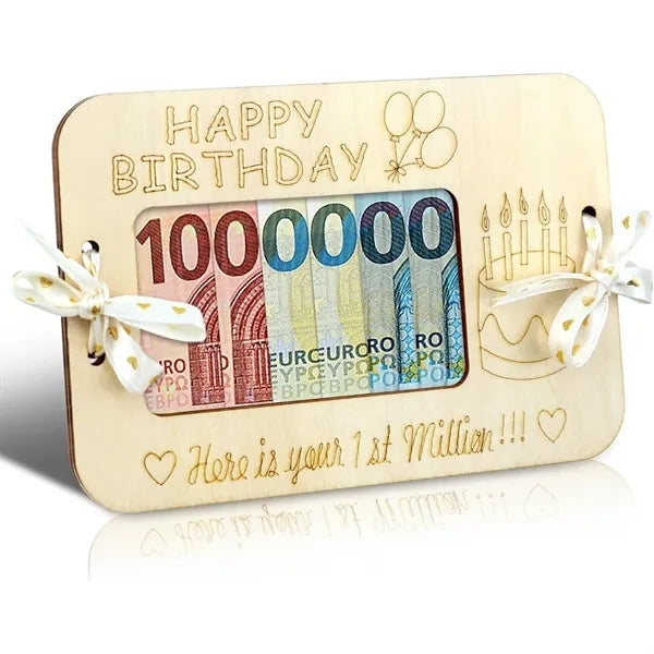 Wooden Wallet Cash Gift - Birthday & Wedding Present