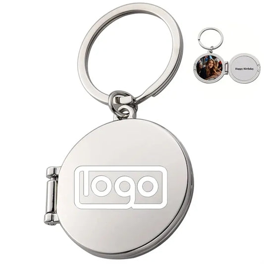 DIY Metal Photo Locket Keychain Double Sided Openable