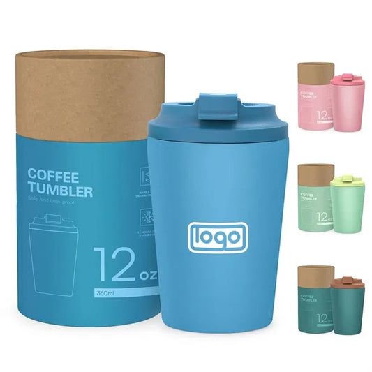 12oz Portable Flip Cover Stainless Steel Insulated Tumbler