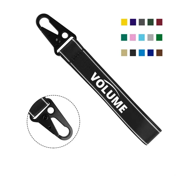 1" Nylon Wrist Lanyard Keychain Strap with Carabiner Clip
