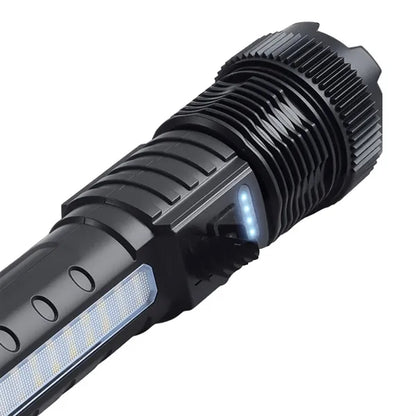 USB-C Waterproof Tactical COB Zoom Flashlight for Outdoors