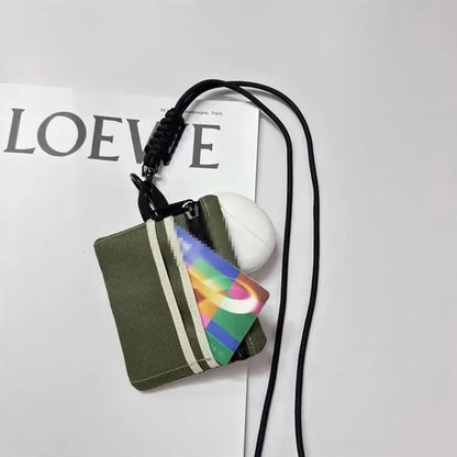 Waterproof Mini Oxford Zipper Wallet with Detachable Lanyard