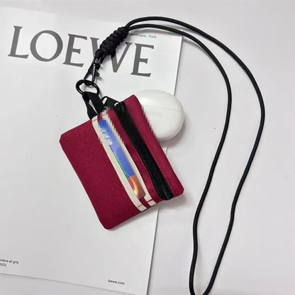 Waterproof Mini Oxford Zipper Wallet with Detachable Lanyard