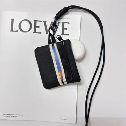 Waterproof Mini Oxford Zipper Wallet with Detachable Lanyard