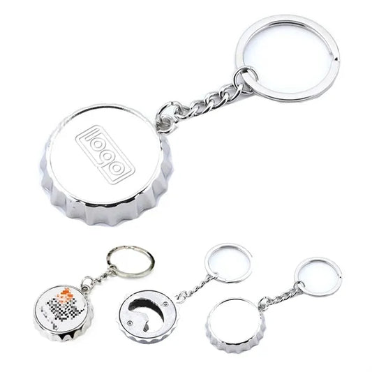 Custom Logo Zinc Bottle Opener Keychain