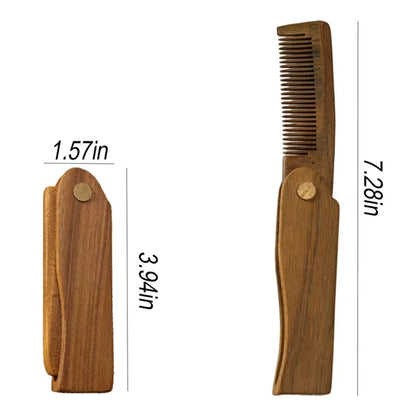 Natural Green Sandalwood Foldable Portable Comb