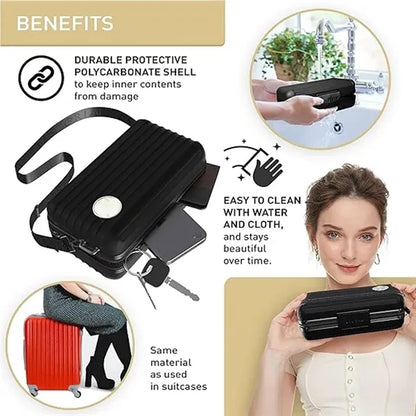 Lightweight Crossbody Square Clutch with Detachable Strap