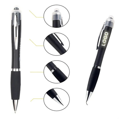 Multi Function 3 In 1 Stylus Ballpoint Pen Led Logo Light