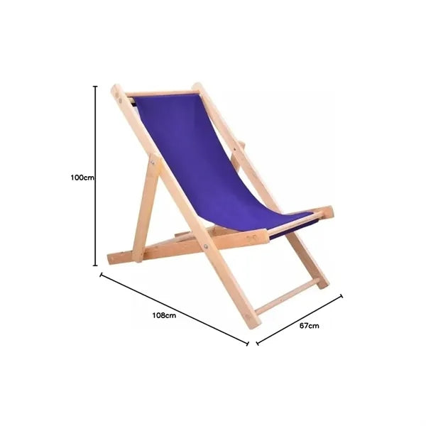 Foldable Wooden Beach Deck Chair Lounger