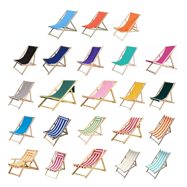 Foldable Wooden Beach Deck Chair Lounger