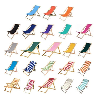 Foldable Wooden Beach Deck Chair Lounger
