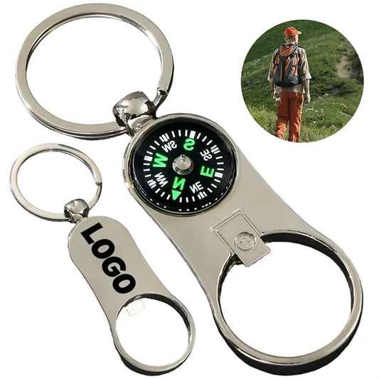 Compact Keychain With Built in Compass Custom Logo Available