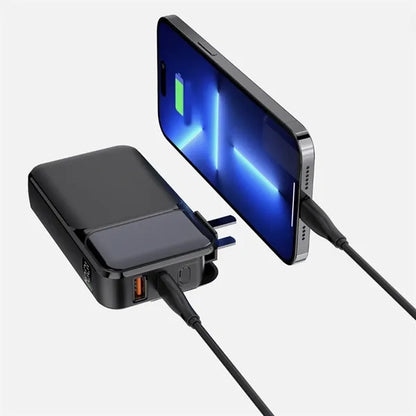 Compact Wall Charger with Integrated USB Cables