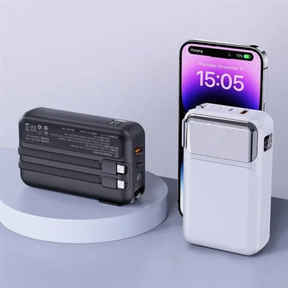 Compact Wall Charger with Integrated USB Cables