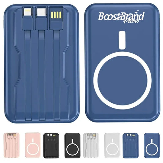 Wireless Power Bank with Integrated Cables