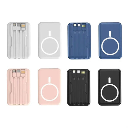 Wireless Power Bank with Integrated Cables
