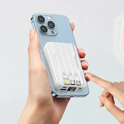 Wireless Power Bank with Integrated Cables