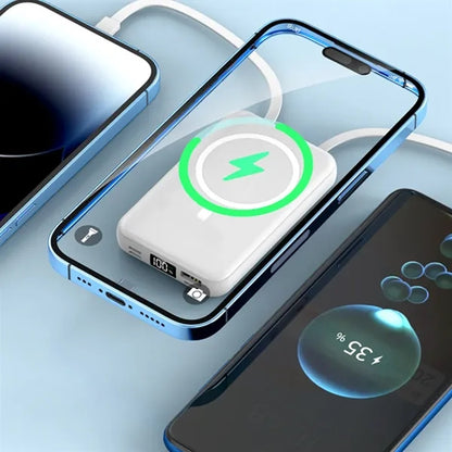 Wireless Power Bank with Integrated Cables