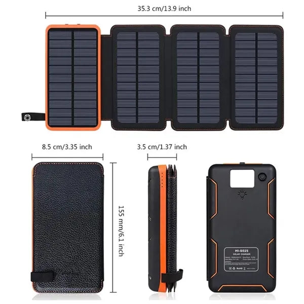 Foldable Solar Power Bank with Multiple Panels