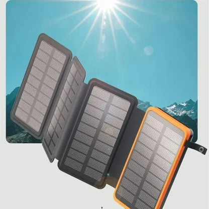 Foldable Solar Power Bank with Multiple Panels