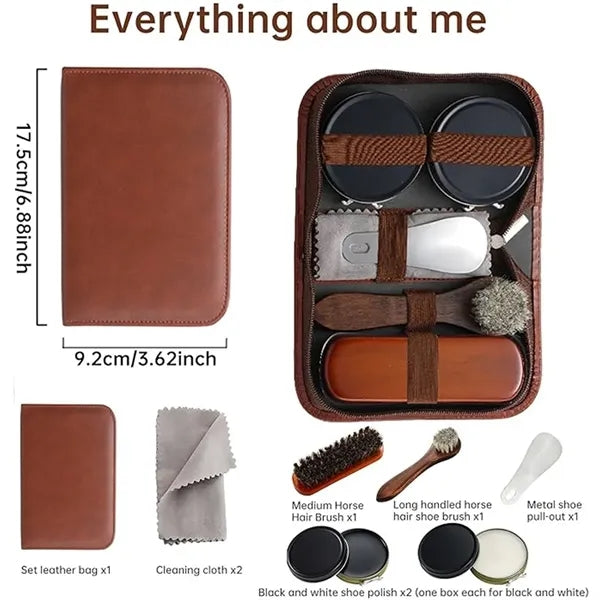 Portable 7pc Shoe Care Kit