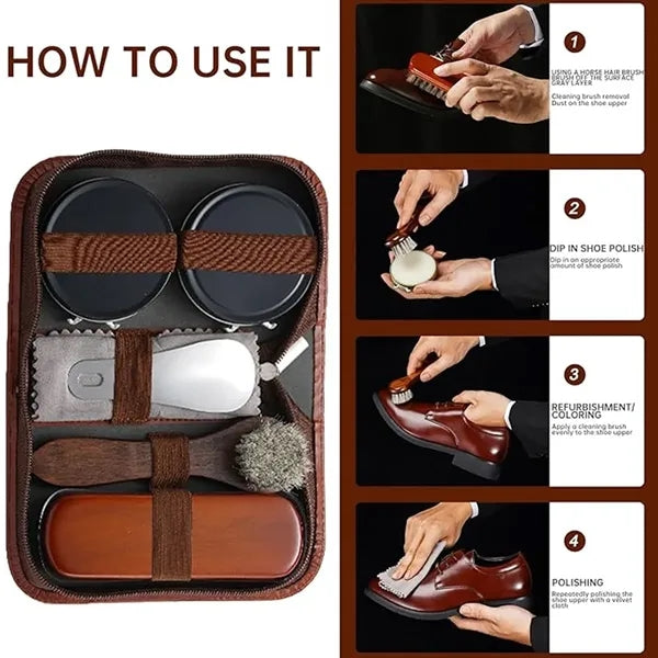 Portable 7pc Shoe Care Kit