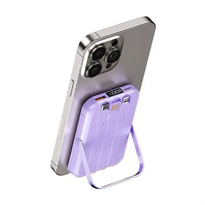 Wireless Portable Charger with Integrated Cables