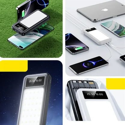 Multi-Function Power Bank with LED Light & Cables