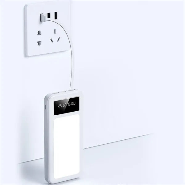 Multi-Function Power Bank with LED Light & Cables