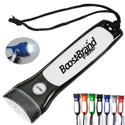 Flat Magnetic PVC LED Flashlight with Lanyard