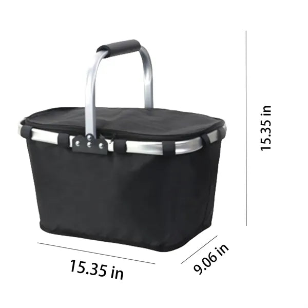 Portable Folding Picnic Basket Insulated Cooler With Handle