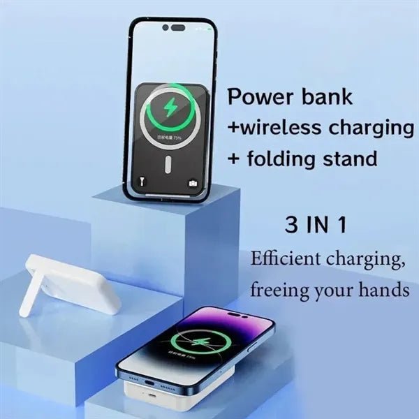 2 in 1 5000mAh Magnetic Wireless Charger