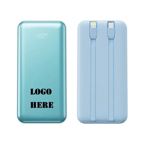 10000mAh Power Bank with Built-in Cable
