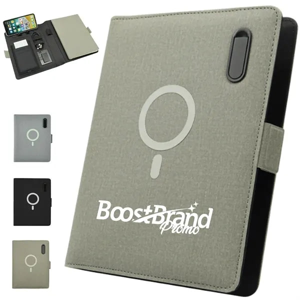 Executive Portfolio with Integrated Power Bank & Phone Stand