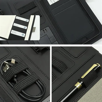 Executive Portfolio with Integrated Power Bank & Phone Stand