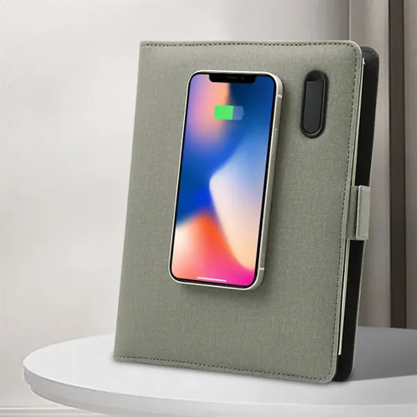Executive Portfolio with Integrated Power Bank & Phone Stand