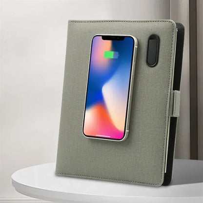Executive Portfolio with Integrated Power Bank & Phone Stand