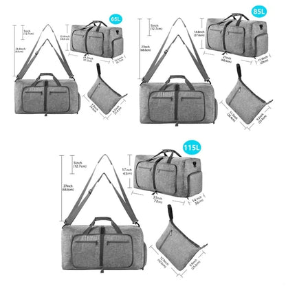 Large Foldable Travel Duffel Bag with Pouch
